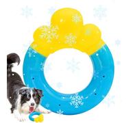 Générique Dog Pool Toy, Donut Puppy Chew Toy, Cooling Design, Interactive Floating Play, Hot Weather Backyard Beach Use, 11.7x9.9cm/4.61x3.9 inches, Yellow and Blue 1 Piece, 103g