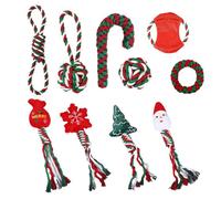 Générique Dog Rope Toy, Christmas Teething Toys, Rope Toys, Snowflake Tug Toy, Best Set of 10 Christmas Teething Rope Toys Interactive Snowflake and Santa Rope Toys for Small Breeds