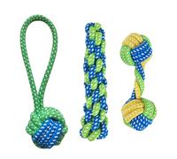Générique Dog Rope Toy, Puppy Chew Ropes, 3X Tear Resistant Design, Bite Proof Play Set, Teething Supplies for Indoor, Aggressive Chewers, Relieving Boredom, Color in Blue Green Yellow