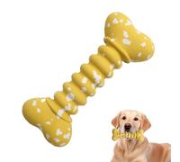 Générique Dog Rubber Bone, Interactive Fetch Toy, Chew Game Ball, Vibrant Pet, 7.28x3.07x0.98 inches, Perfect Choice for Bonding with Your Dog During Outdoor, Yellow & White