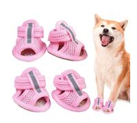 Générique Dog Shoes - 4PCS Reflective Anti-Slip Dog Paw Boots for Small Medium Large Dogs, Protective Pet Shoes for Night Walking, Urban Pavement Rain Hiking Beach, Travel