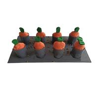 Générique Dog Sniff Mat, Interactive Dog Puzzle Mat, Foraging Mat, Carrot Patch Dog Mat, Dog Feeding Pad Slow Eating Training Accessories with 8 Plush Carrots, Pet Supplies, Foraging Skills