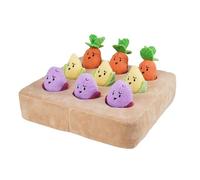 Générique Dog Snuffle Toy - Plush 30x30cm | Carrot Sniffing Feeding Mat with Squeaky Vegetables | Interactive Snuffle Toy for Dogs Puppies Cats Small Medium Large Breeds Indoor Play Boredom Relief