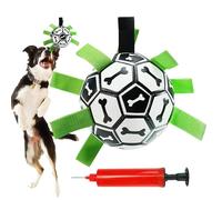 Générique Dog Soccer Ball, Tug of War Dog Football, Pet Yard Games, 5.91x5.91x5.91 inches Outdoor Boredom Buster, Indestructible Puppy Water Toy, Pup Chew Accessory for Puppies