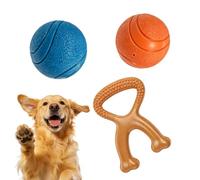 Générique Dog Squeaky Balls -Robust Material Rubber, 6.69 inch Bone Toy | Bouncy Chew Toys with Squeaker for Fetch, Teeth Cleaning, Mental Enrichment and Indoor or Outdoor Play