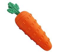 Générique Dog Teeth Cleaning Toy - Silicone Squeaky Teether | Carrot Design - Puppy Slow Feeder Large Medium Small Breed, Care Hygiene Chew, Natural Rubber Treat Dispenser