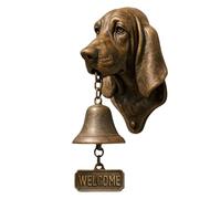 Générique Dog Themed Welcome - Rustic Wall Chime | Vintage Decorative Front Door Bell with Dog Head Design, Perfect for Gate Porch Garden Home Security Rooms and Charming Wall Décor