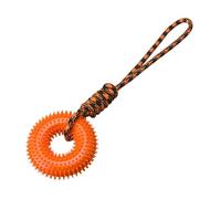 Générique Dog Toys Squeaky, Spiky Ring Chewers, 17.72x5.12in Aggressive Chew Indestructible, Portable Dog Toy Rope, Puppy Teething for Boredom Relief, Mental Stimulation