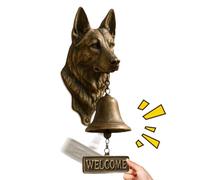 Générique Dog Welcome - Funny Animal-Themed Rustic Wall Mounted Chime, Dog Head Bell Decoration, Vintage Iron Craft | Gate, Porch, Yard, Home, Security, Room