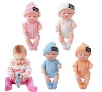 Générique Doll for Girls - Sleep Simulation Reborn Doll, Miniature Realistic Set, 4 Pieces | Safe Cloth and PVC Construction, for Children Over 3 Years, Home Play, Family Fun, Pretend Play