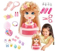 Générique Doll Head for Hair Styling - Hairdressing Head | Enhance Creative Skills Braiding Practice with Hairpins & Makeup | Styling Toy for Girls Ages 3-6 | Beginner Hairdresser Training Head