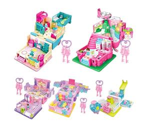 Générique Doll House - 17.5cm Light & Music Toy House, Pretend Play Toy Villa Educational dollhousee Set with Lights and Sound for Kids Boys Girls Home Classroom School Bedroom Playroom