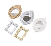 Générique Doll Mirror - European Victorian Baroque Miniature Frames | Wall Decor Bedroom Mini Furnitures for Kids Lovers Family Friends Boys Girls Youth and Others