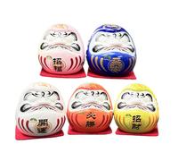 Générique Doll Set - 5 Statues Zen japonaises | 1,89 Pouce Figurines | Décor Traditionnel du pour la Maison, Bureau, la méditation, la Motivation et Les Cadeaux 1.77x1.77x1,89 p