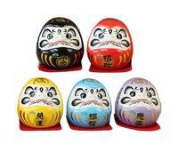 Générique Doll Set - 5 Statues Zen japonaises | 1,89 Pouce Figurines | Décor Traditionnel du pour la Maison, Bureau, la méditation, la Motivation et Les Cadeaux 1.77x1.77x1,89 p