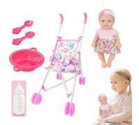 Générique Doll Stroller Set Doll Accessories for Realistic Pretend Play