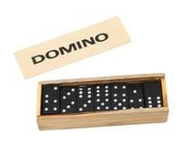 Générique Domino Set - Dominoes Set Double Six | Dominos Noirs avec boîtier de Transport | Matériau en Bois, Jouet de Taille de Voyage éducatif, 28 Carreaux avec Cas de Bois pour Adultes,