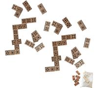 Générique Dominos Patchwork, Jeu de Dominos en Bois de Cerisier gravé au Laser (28 pièces) avec Motifs de Patchwork, pour 2 à 4 Joueurs, Jouet éducatif pour Adultes et passionnés de Patchwork (2Set)