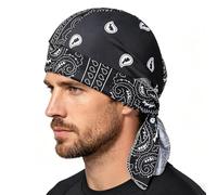 Générique Doo Rags - 55-60cm Beanie Bandana Hat Do Rags | Elastic Polyester Pirate Skull Cap Breathable Sweat Wicking Head Wrap for Cycling Running Motorcycle Workout Outdoor Unisex
