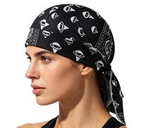 Générique Doo Rags - 55-60cm Beanie Bandana Hat Do Rags | Elastic Polyester Pirate Skull Cap Breathable Sweat Wicking Head Wrap for Cycling Running Motorcycle Workout Outdoor Unisex