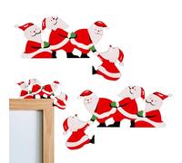 Générique Door Corner Decor - Wooden Christmas Frame Decoration Set, Santa Claus Reindeer Penguin Sign, Holiday Door Trim Ornament, Festive Entryway Wall Accent for Home, 8.86x6.1 inches