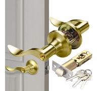 Générique Door Handle, Wave Style Entry Lever, Locking Doors Set, Ergonomic Lever Lock Design, for Home, Interior, Exterior, Front Entrance, Bedroom, Security, Daily Use, House Access