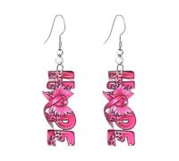Générique d'oreilles pour La Sensibilisation Cancer du Sein Élégant Ruban Rose Boucles d'oreilles pour Femmes,Octobre Rose Accessoires 2026 pour Le Cancer du Sein