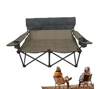 Générique Double Camping Chair, Two Person Chair, 35.43x22.44x27.56 inches Breathable Portable Lounge, Comfortable Love Seat, Foldable Camp Seats for Pool, Balcony and Outdoor Adventures