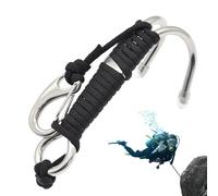 Générique Double Crochet de plongée, Crochets de plongée souterraine | Crochet de en Acier Inoxydable avec Corde,Équipement de sécurité avec Joint torique pour la Photographie sous-Marine, la So