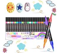 Générique Double Ended Shimmer Markers, Professional Card Making Glitter Pens, Lightweight with Ergonomic Barrels, Durable High Pigment Formula, Design with Style Classroom and Home Craft Accessory