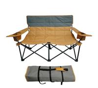 Générique Double Folding Camping Chair, Two Person Portable Lounge, Breathable Stable Chaise, Lightweight Love Seat for Patio, Backyard, Lawn, Pool, Camping, Balcony, 35.43x22.44x27.56 inch