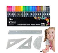 Générique Double Lined Markers, Shimmer Outline Pens, Ink Set, Double-Tip Design, Bonus Ruler Included, Perfect for Creative Art Projects and Handwritten Greeting Cards