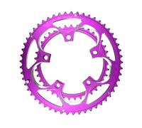 Générique Double Plateau 110BCD à 5 boulons, 34T/50T 2X Roue de vélo de Route/Gravier/Piste, Jeu de manivelle de vélo, pièces de pédalier Couronne(Purple)