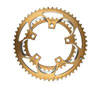 Générique Double Plateau 110BCD à 5 boulons, 34T/50T 2X Roue de vélo de Route/Gravier/Piste, Jeu de manivelle de vélo, pièces de pédalier Couronne(Yellow)