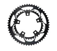 Générique Double Plateau 110BCD à 5 boulons, 34T/50T 2X Roue de vélo de Route/Gravier/Piste, Jeu de manivelle de vélo, pièces de pédalier Couronne(Black)