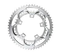 Générique Double Plateau 110BCD à 5 boulons, 34T/50T 2X Roue de vélo de Route/Gravier/Piste, Jeu de manivelle de vélo, pièces de pédalier Couronne(White)