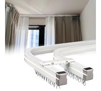 Générique Double Rail De Rideau Flexible pour Baie Vitrée - Rail Courbé en Aluminium pour Fixation Au Plafond Ou Au Mur, Idéal pour Salon Et Chambre(Size:160cm (5.2ft),Color:Support au Plafond)