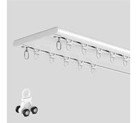 Générique Double Rail pour Rideaux - Alliage D'aluminium - Tringles À Rideaux Robustes - 70-600cm - pour Séparation De Pièce (Salon, Chambre)(130cm/4.26ft)