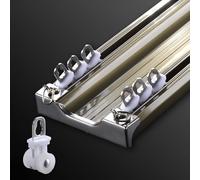 Générique Double Rail Rideaux Plafond Robuste, Rail De Rideau Double Élégance, Barre De Séparation De Pièce pour Rideaux De Plafond, Idéale pour Chambre, Salon Et Hôpital(Gold,100cm/3.3ft)