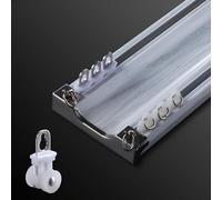 Générique Double Rail Rideaux Plafond Robuste, Rail De Rideau Double Élégance, Barre De Séparation De Pièce pour Rideaux De Plafond, Idéale pour Chambre, Salon Et Hôpital(Wood,100cm/3.3ft)