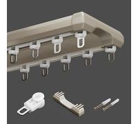 Générique Double Rails Rideaux avec Poulies Silencieuses, Ensemble De Rail De Plafond Aluminium Séparation De Pièce pour Salon, Chambre À Coucher Ou Hôpital(Champagne,95cm/3.1ft)