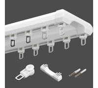 Générique Double Rails Rideaux avec Poulies Silencieuses, Ensemble De Rail De Plafond Aluminium Séparation De Pièce pour Salon, Chambre À Coucher Ou Hôpital(Blanc,95cm/3.1ft)