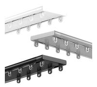 Générique Double Row Curtain Track 1PCS Ceiling Rods for Curtains 0.5/1.2/2.85/3/3.65/4.5/5.6/8/10m Sliding Curtain Rail rieles Para RV Windows Privacy Bedroom(Noir,2.4(m))
