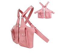Générique Double Shoulder Armpit Bag - Adjustable Sling Anti-Theft Pouch for Travel | PVC Polyester with Neutral Design, Blue Yellow Brown Pink Colors, Passport Money Phone School Work