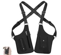 Générique Double Shoulder Armpit Bag For Men, Double Shoulders Armpit Bags, Multi-Pocket Anti-Theft Doubles Shoulder Bag, Unisex (Black)