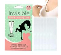 Générique Double Sided - 50 Pieces Clear Fabric Adhesive Strips | Wardrobe Tape for Wedding Prom Party Date Work Cosplay Theater Stage Concert