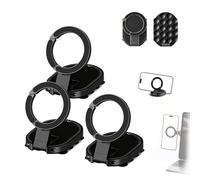 Générique Double-Sided Suction & Magnetic Phone Holder, 3-in-1 Multifunctional Phone Mount with 18 Ultra-Soft Mini Suction Cups, 360° Rotation, for Car Dashboard, Kitchen & Office Use (3pcs)