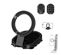 Générique Double-Sided Suction & Magnetic Phone Holder, 3-in-1 Multifunctional Phone Mount with 18 Ultra-Soft Mini Suction Cups, 360° Rotation, for Car Dashboard, Kitchen & Office Use (1pcs)
