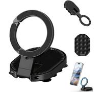 Générique Double-Sided Suction & Magnetic Phone Holder, Foldable Hands-Free Silicone Mount 360° Rotating, 3-in-1 Magnetic Suction Cup Phone Mount with Suction for Use in Car Dashboards, Gyms Offices