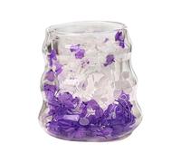 Générique Double Wall Coffee Mugs - 3.54x3.54x2.56 Inches Dried Flower Glass Coffee Cup,Reusable Drinkware Tumbler 160ml For Water Milk Tea Latte Juice Kitchen Desk Decor Girls Women Birthday